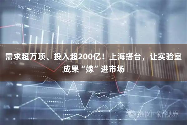 需求超万项、投入超200亿！上海搭台，让实验室成果“嫁”进市场